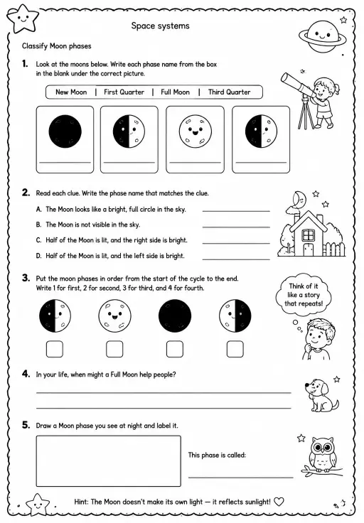 Classify Moon phases