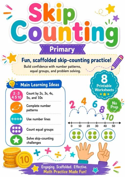 Skip Counting Worksheet Pack