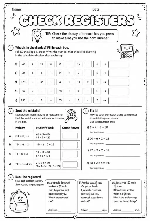 Check registers