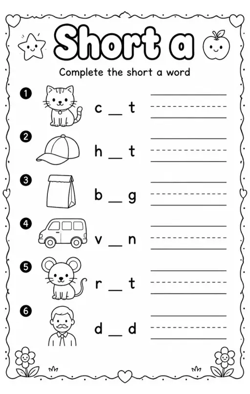 Complete the short a word