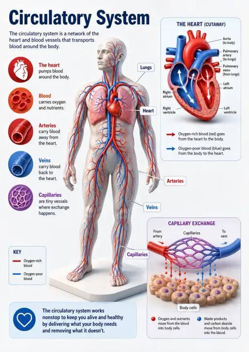 Circulatory system Human Body Infographic