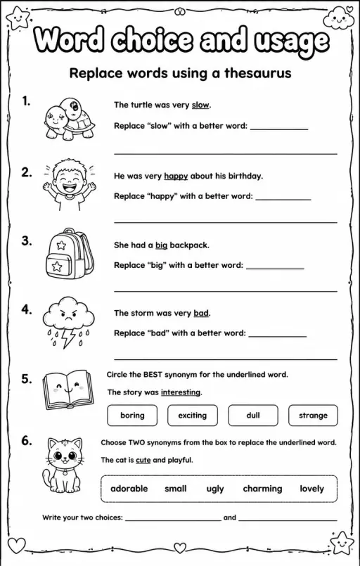 Replace words using a thesaurus