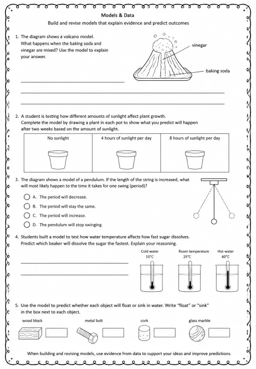 Build and revise models that explain evidence and predict outcomes