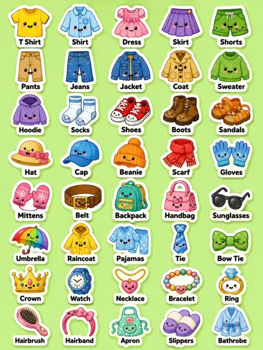 Clothes Printable Sticker Sheet