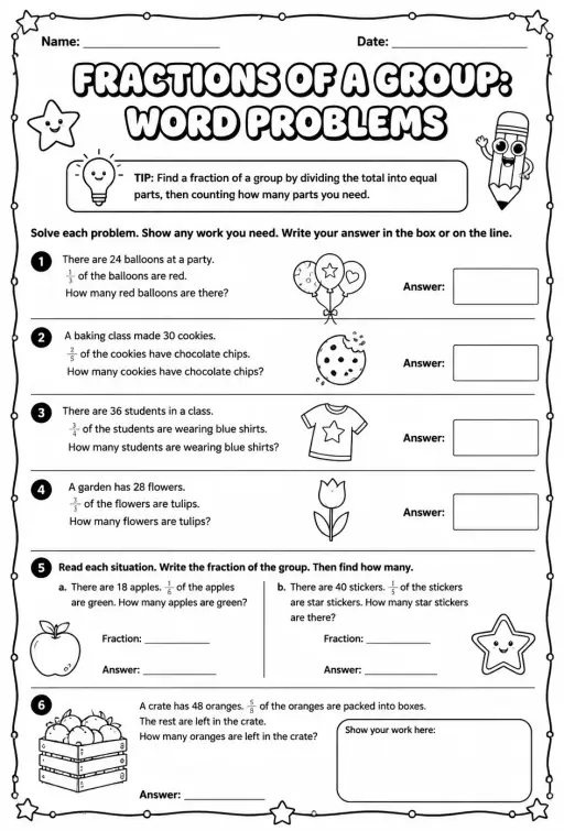 Fractions of a group: word problems