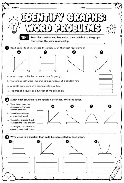 Identify graphs: word problems