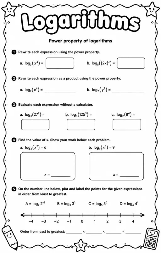 Power property of logarithms