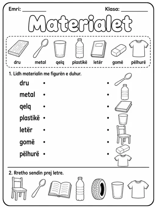 Materialet - Pako fletësh pune - Grupi 2