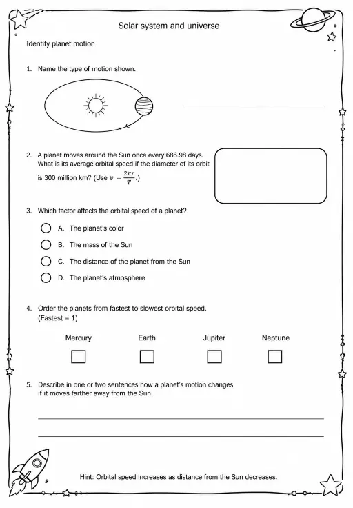 Identify planet motion