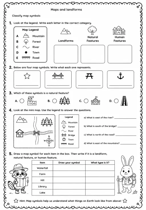 Classify map symbols