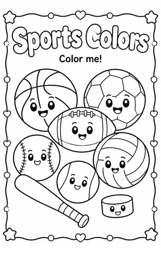Sports Colors Coloring Page