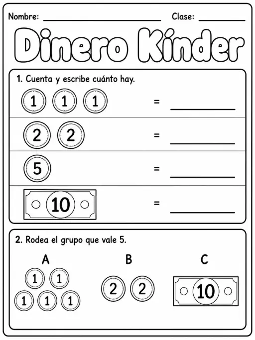 Dinero Kinder - Kindergarten - Conjunto 3