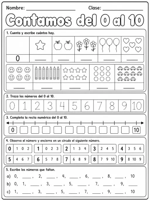 Kindergarten - conteo hasta 1000 - Paquete de fichas