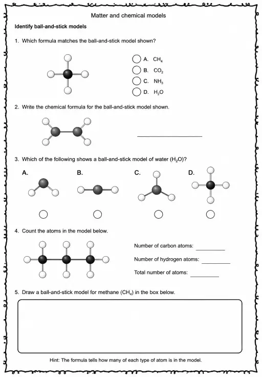 Identify ball-and-stick models
