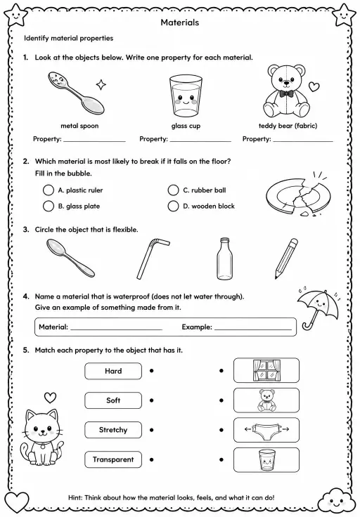Identify material properties