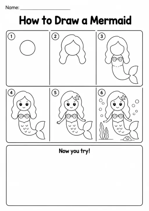 How to Draw a Mermaid — Grade 1
