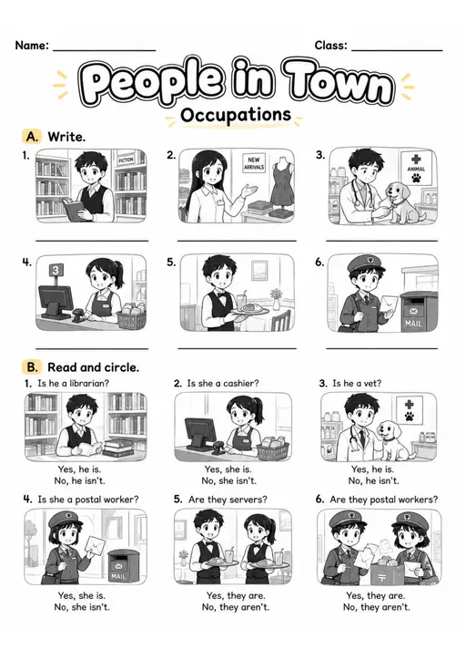Jobs and Workplaces Pack - 4 Worksheets | Grade 2