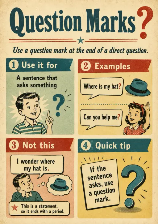 Question marks Punctuation Infographic