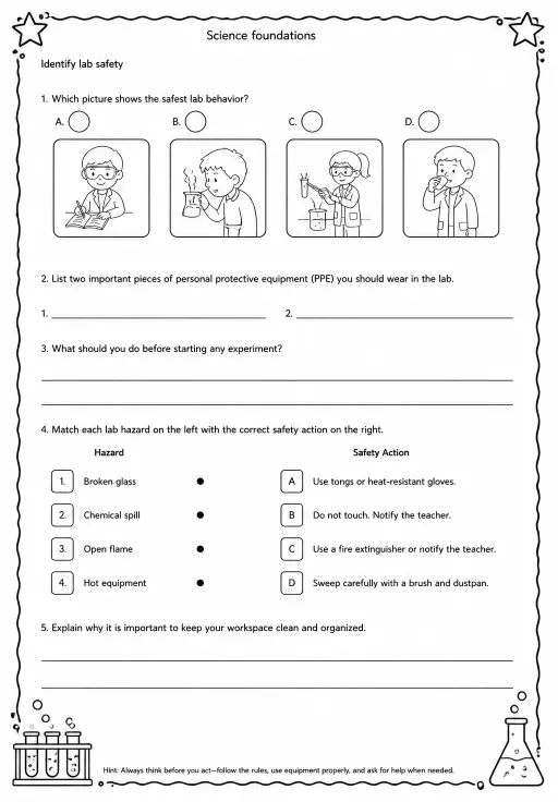 Identify lab safety