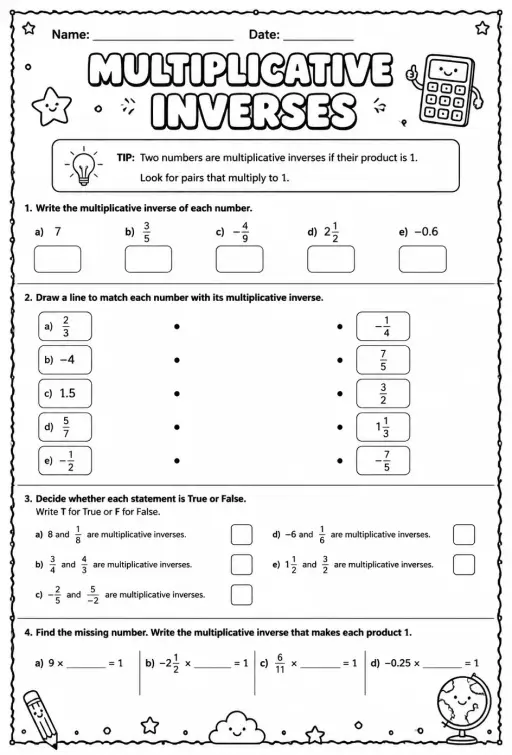 Multiplicative inverses