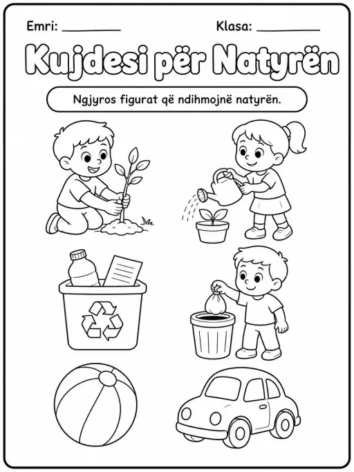 Kujdesi për natyrën - Pako fletësh pune
