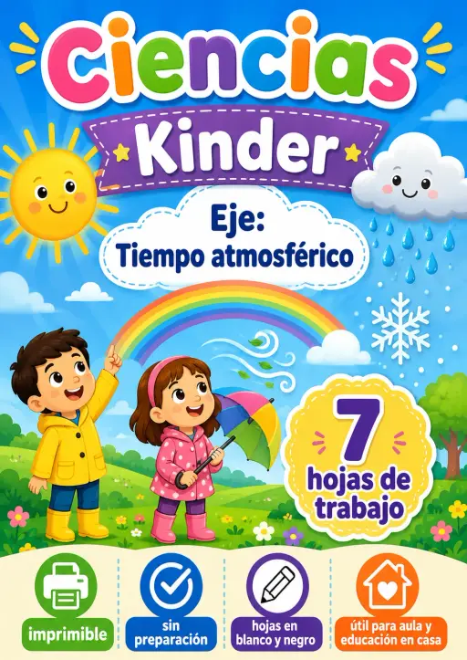 Kinder - Tiempo atmosférico - Paquete de ciencias en español