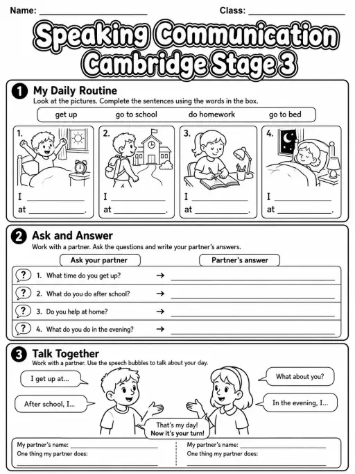 Speaking Communication Cambridge Stage 3