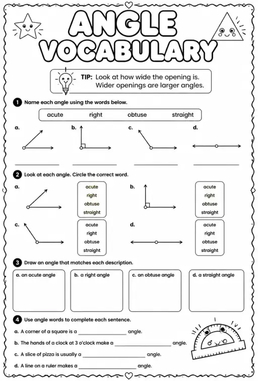 Angle vocabulary