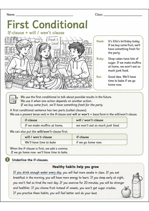 First Conditional | Grade 5 Grammar Worksheet