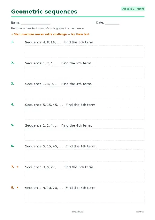 Geometric sequences