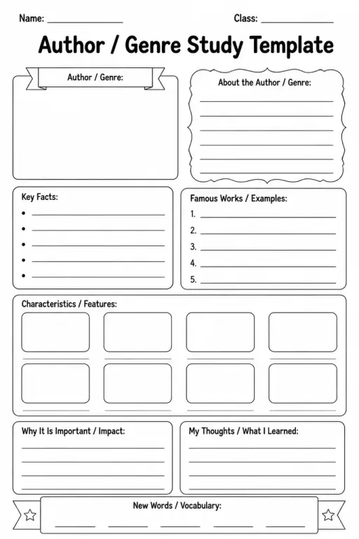 Author / Genre Study Template