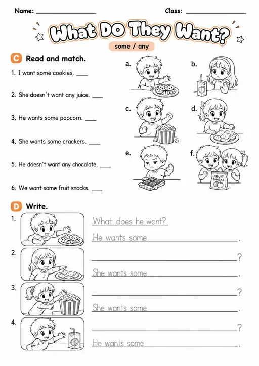 What Do They Want? | Grade 2 English Language Arts Worksheet