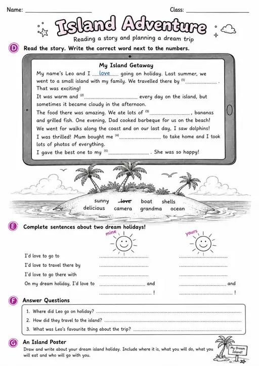 Cambridge MOVERS - Island Adventure | Free Worksheet