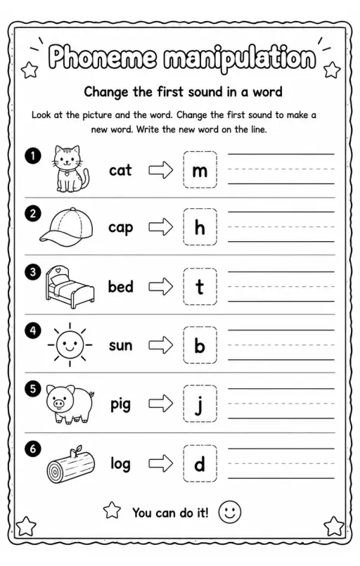 Change the first sound in a word