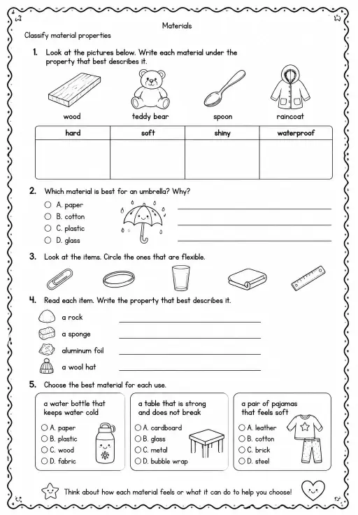 Classify material properties