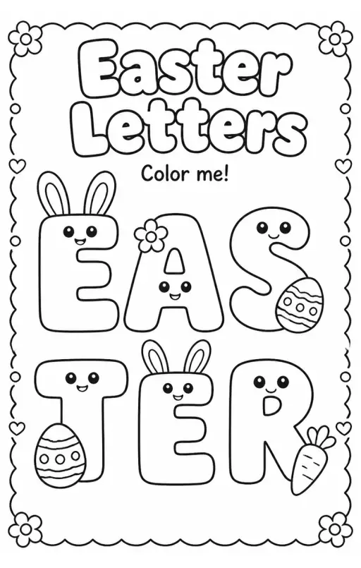 Easter Letters Coloring Page