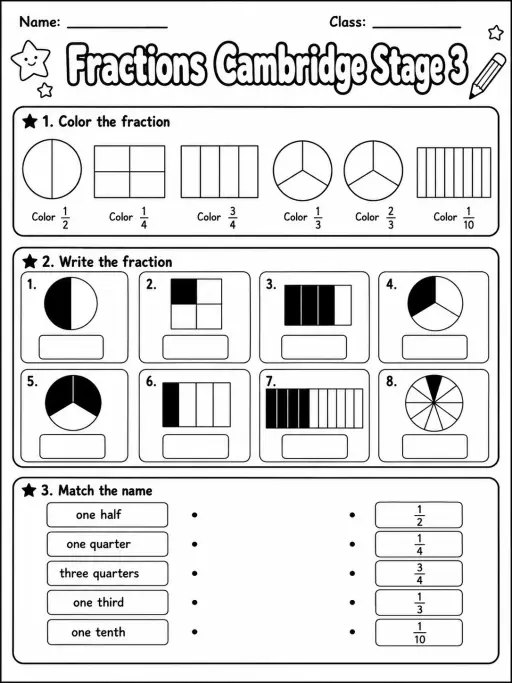 Fractions Cambridge Stage 3