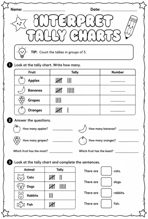 Interpret tally charts