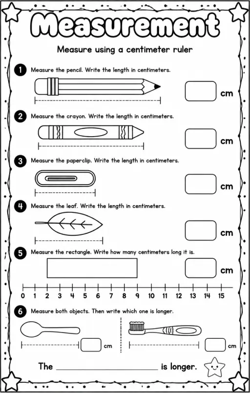 Measure using a centimeter ruler