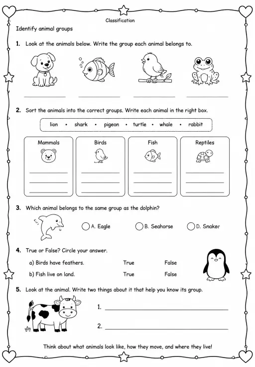 Identify animal groups