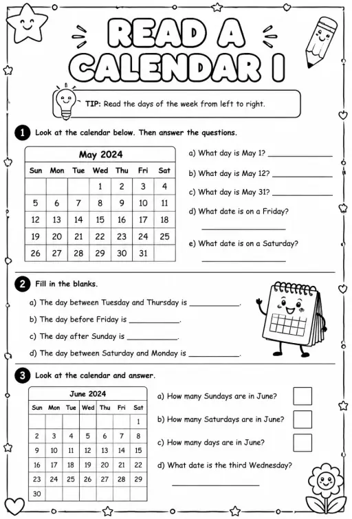 Read a calendar I
