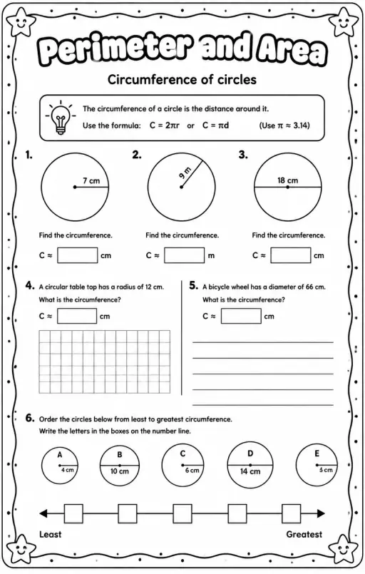 Circumference of circles