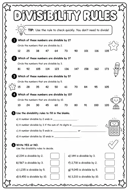 Divisibility rules