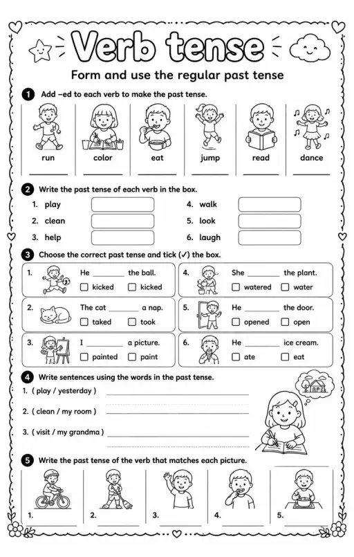 Form and use the regular past tense
