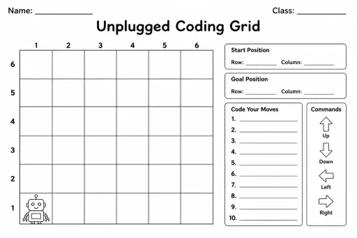 Unplugged Coding Grid