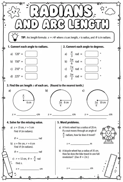 Radians and arc length