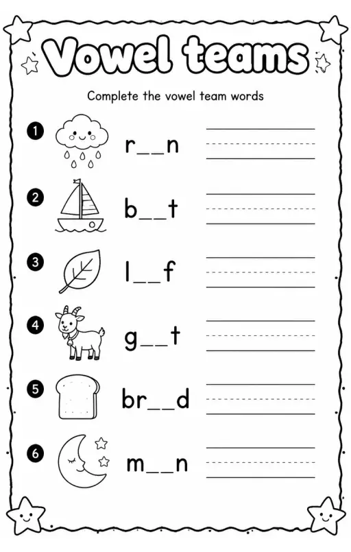 Complete the vowel team words