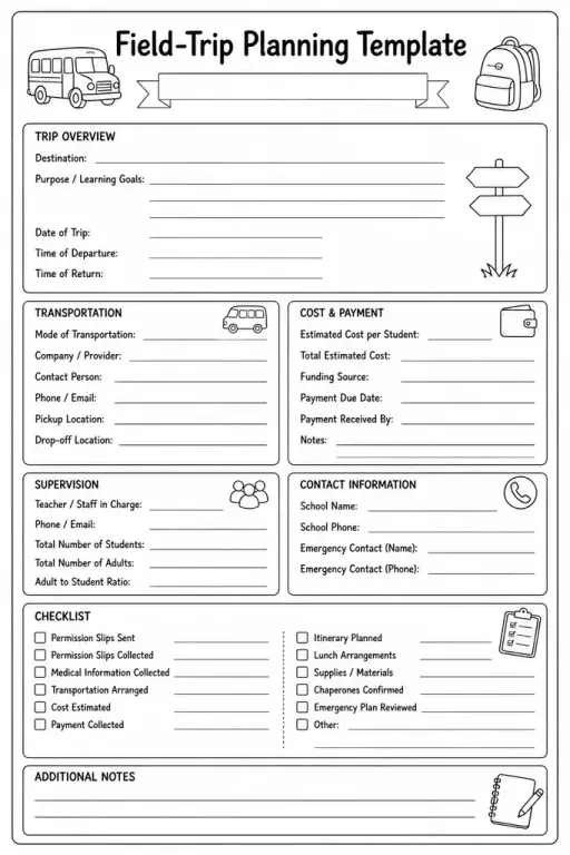 Field-Trip Planning Template