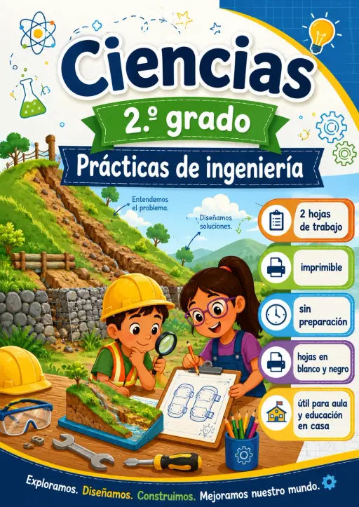 2.º grado - Prácticas de ingeniería - Paquete de ciencias en español