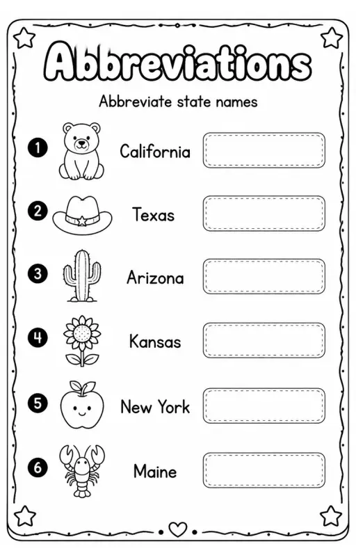 Abbreviate state names
